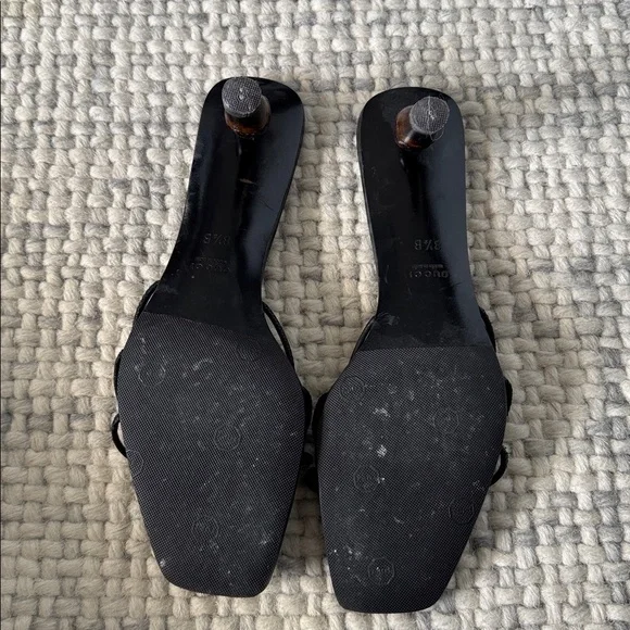 Gucci Black Strappy Bamboo Heels - Picture 5 of 7